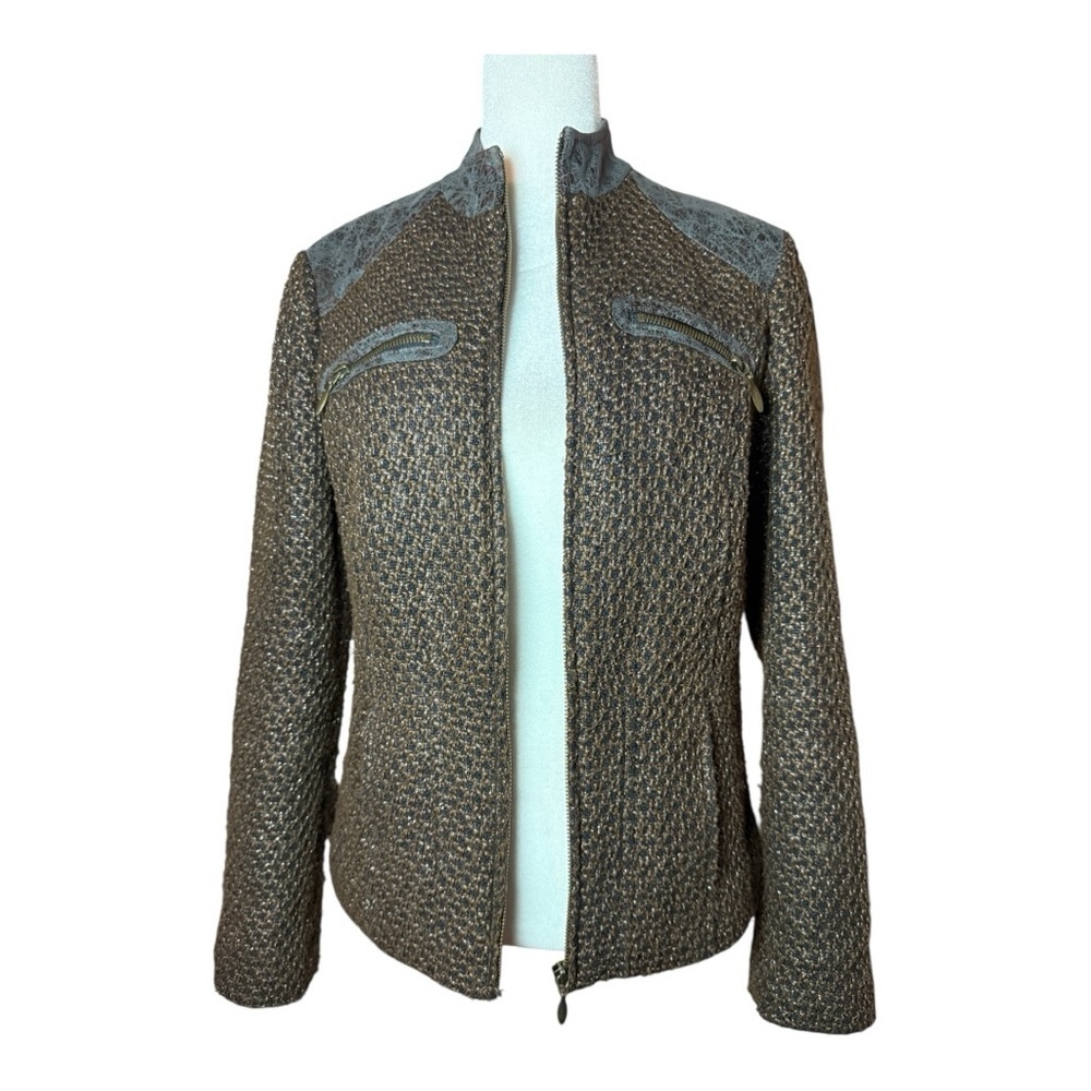 Chico's Size 0 Tweed Blazer Textured Jacket Professional Back to School